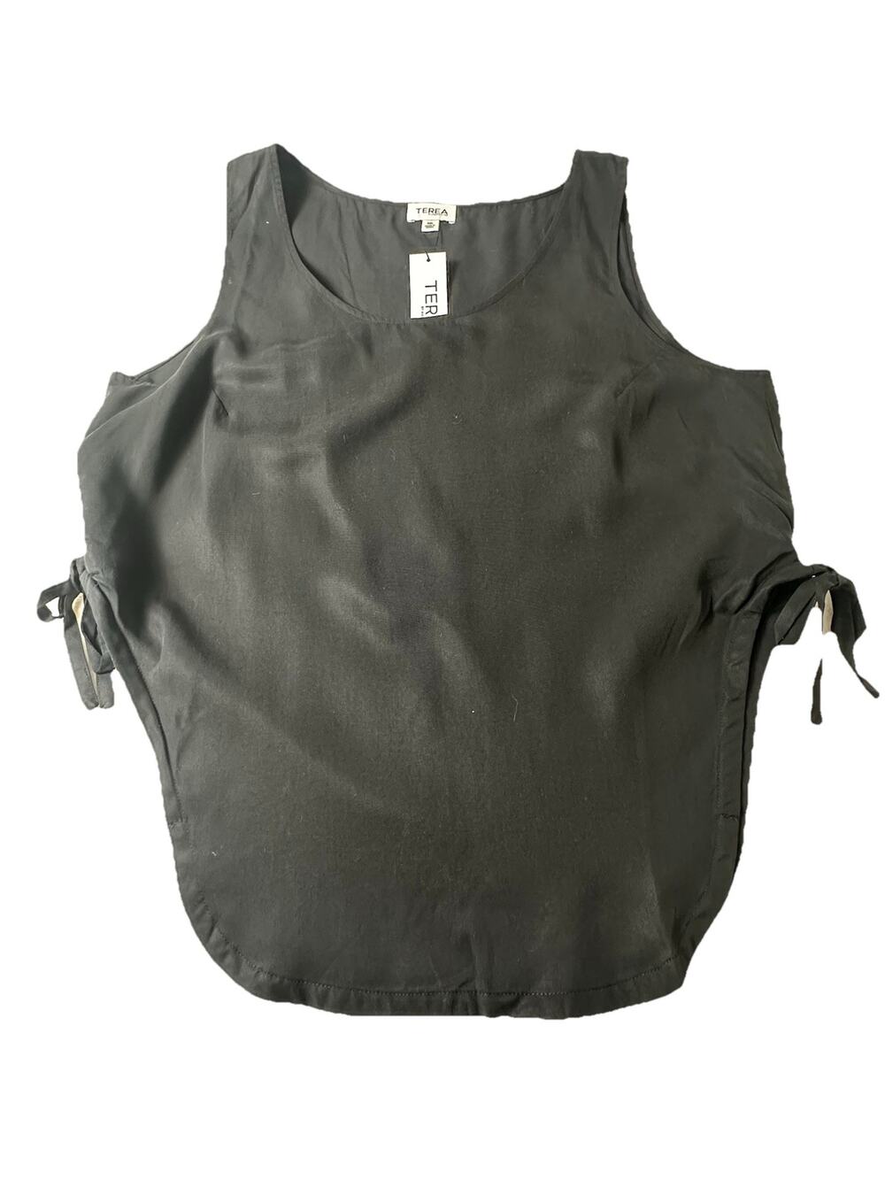 Terea By Andrea Pitter Women's Black Sleeveless Top Open Sides Pull Tie Bow XS